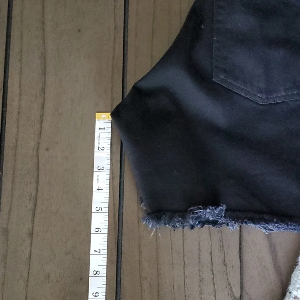3x1 Women's Black Blake High-rise Denim Shorts, 28